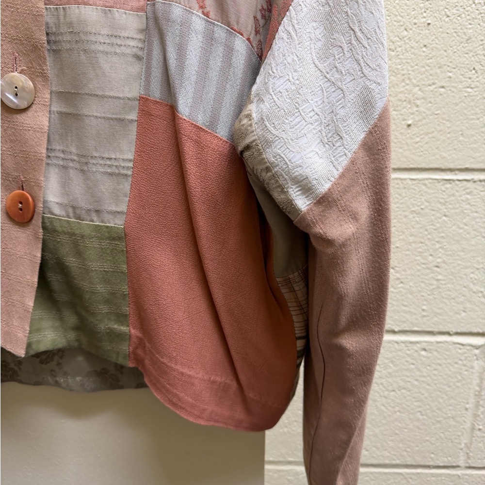 Elegant Patchwork Blouse - Multicolor - image 4